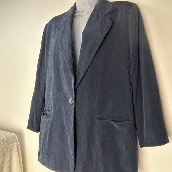 Silks by Joan Leslie Dark Blue Jacket Blazer‎ 12 - Picture 4 of 11